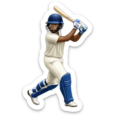 Rolando playing cricket sticker
