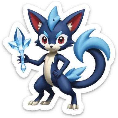 Meloetta-Weavile-Sneasel-Meowstic-Pokémon-Fakémon-fusion-hybrid-creature sticker