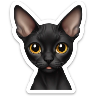 Black Devon Rex sticker