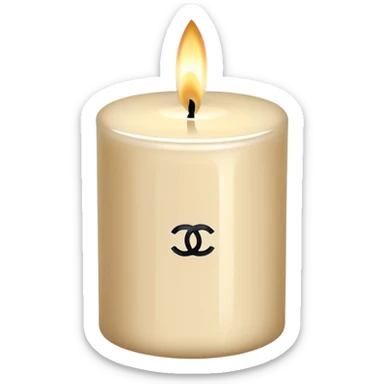 beige chanel candle  sticker