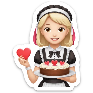 Maid cafe girl sticker