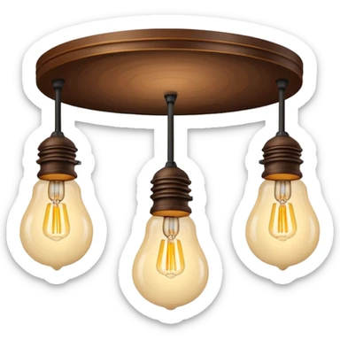 ceiling lamp 3 bulbs wooden sticker