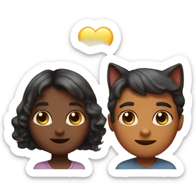 boy cat and girl cat dating sticker