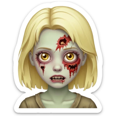 girl zombie with blonde hair sticker