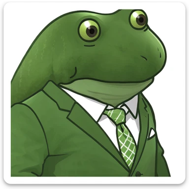 bufo in a japanese suit sticker