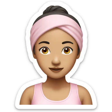 asian yoga girl light pink clothes  sticker
