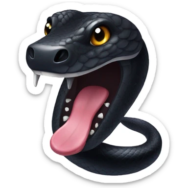 black snake with tongue pierced  sticker