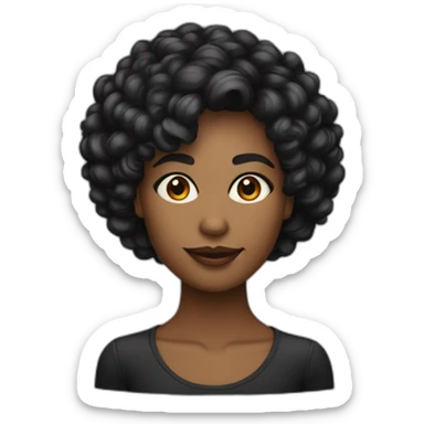 mulher de cabelo curto liso preto e de ocúlos sticker