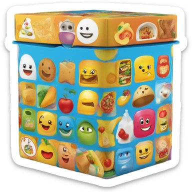 a box for children food, like happy meal sticker