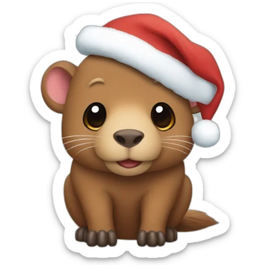 Capibara de navidad sticker