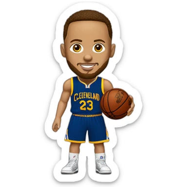 Steph Curry in a Cleveland Cavaliers jersey sticker