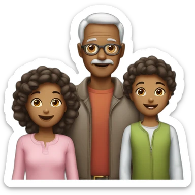 1 grandfather 3 daughter 1 grandson  sticker