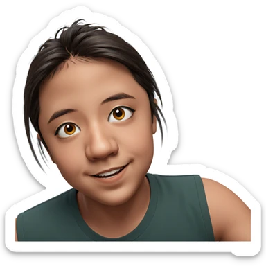 smiling boy with brown eyes sticker