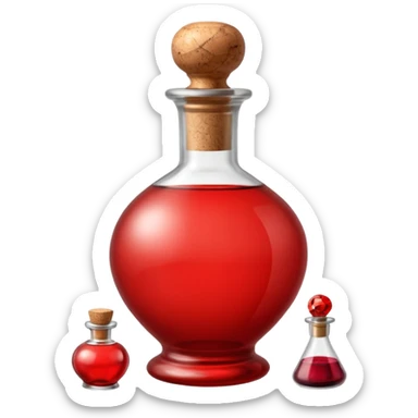 Vintage red potion bottle sticker