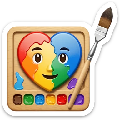 brush and palette knife sticker