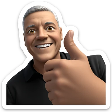 smiling old man in black sticker