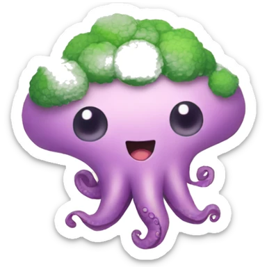 Kawaii broccoli octopus sticker