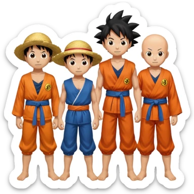Luffy , goku and Saitama sticker