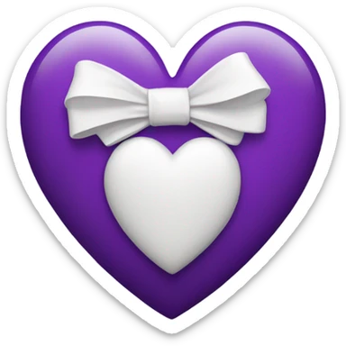 purple Heart with white bow sticker
