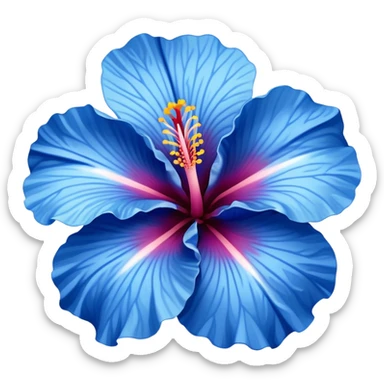 Blue hibiscus flower sticker