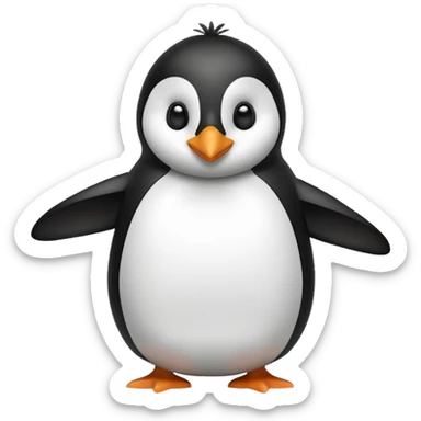 Penguin flipping bird sticker