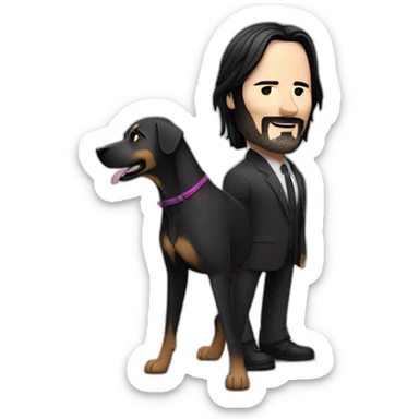 John wick is happy with dog sticker