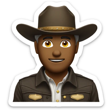 the saluting emoji wearing a cowboy hat sticker