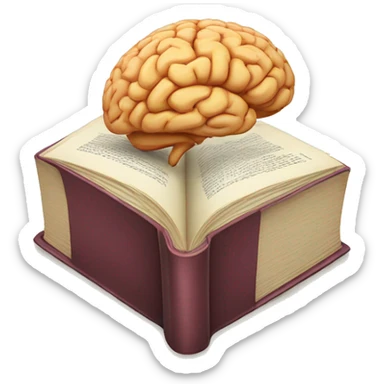 A book opens with a brain drawn inside sticker