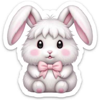 Bunny with a light pink bow sticker