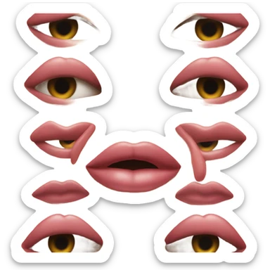 Puckered lips sticker