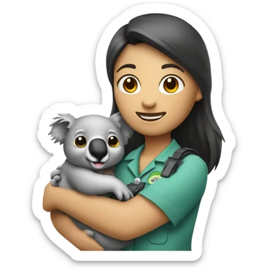 zookeeper holding koala sticker