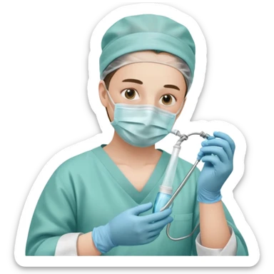 A victorian surgeon using chloroform as an anaesthetic on a patient during an operation sticker