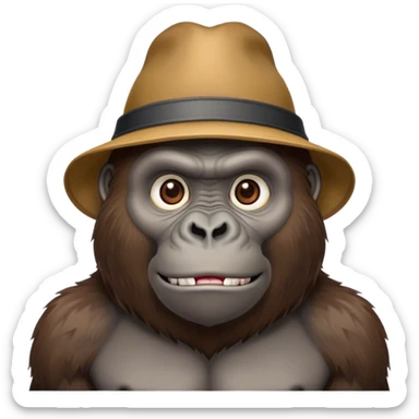 Gorilla with a hat sticker
