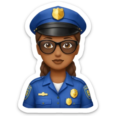 woman police wearing sun glasses sticker