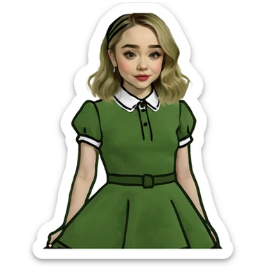 Sabrina Carpenter blonde singer in a glamorous Short n' Sweet style dress sticker