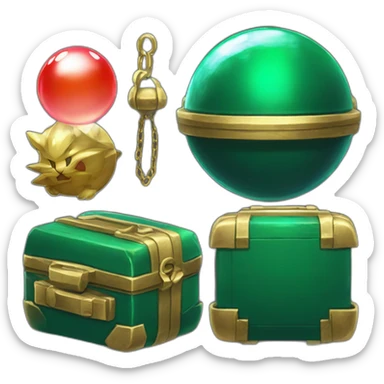 Pokemon Game LootCase Color DarkGreen Rich Treasure Legendary Epic Pokeballs Pokemons and Pokemon Items Inside this have Shiny Glow sticker