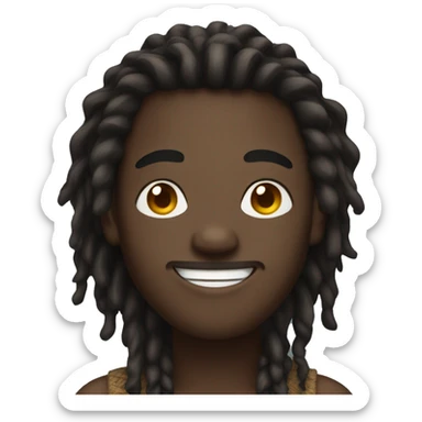 smiling dark-skinned male with dreadlocks sticker
