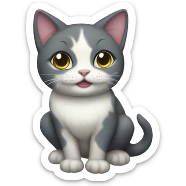 little mermaid cat sticker