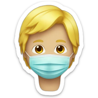 He was born with yellow hair and a mask  sticker