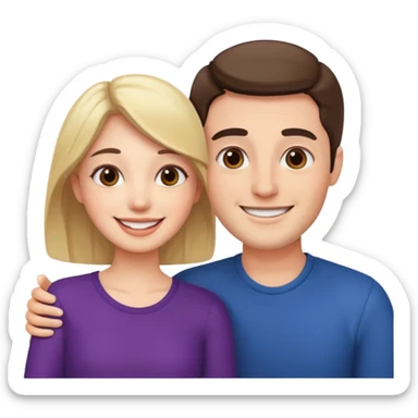 smiling couple selfie moment sticker