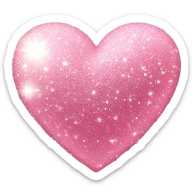 sparkly heart pink sticker
