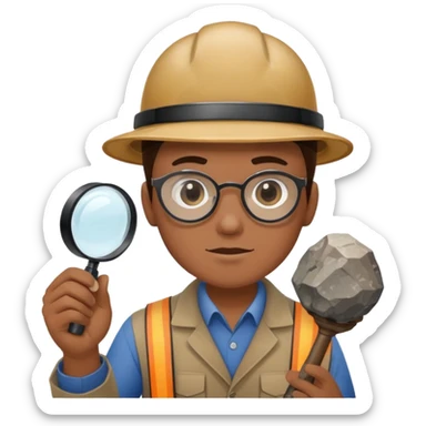 mineral rock fan geologist just face sticker