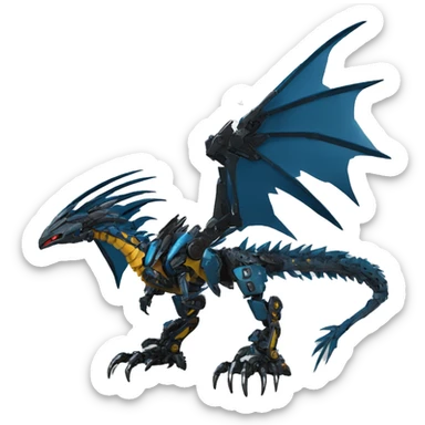 futuristic spiky raptor-dragon-Bionicle-mecha full body sticker