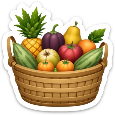 panier de fruits et légumes de saison hiver en france sticker