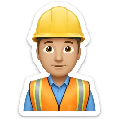 middle aged safety manager standing full body sticker