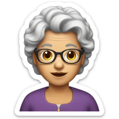 Abuela con gafas y pelo rizado sticker