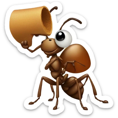 ant doing sshh sticker