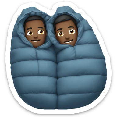 Two guys in a sleeping bag sticker