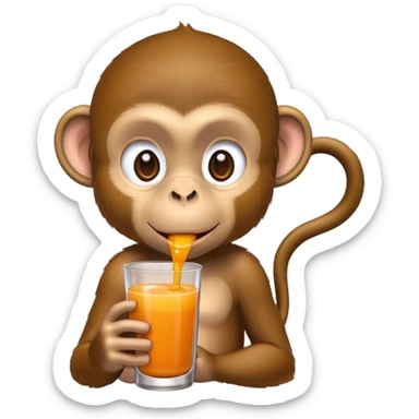Scimmia che beve un succo  sticker