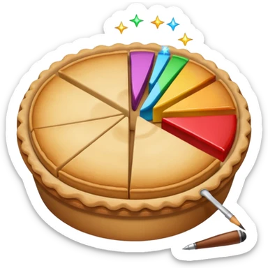 ios style emoji for report consisting bar and pie charts with sparkle around the report sticker